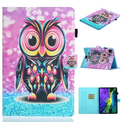 For iPad Pro 11 2024 Coloured Drawing Stitching Smart Leather Tablet Case(Owl) - iPad Pro 11 2024 Cases by buy2fix | Online Shopping UK | buy2fix