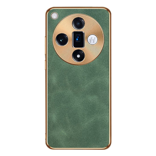 For OPPO Find X7 Electroplating Lambskin Leather Phone Case(Green) - Find X7 Cases by buy2fix | Online Shopping UK | buy2fix