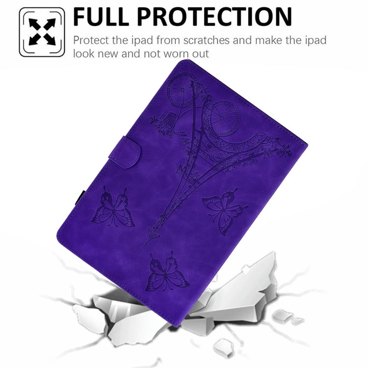 For iPad Pro 11 2024 Tower Embossed Leather Smart Tablet Case(Purple) - iPad Pro 11 2024 Cases by buy2fix | Online Shopping UK | buy2fix