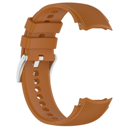 For OPPO Watch X / OnePlus Watch 2 Vertical Texture Silicone Watch Band(Brown) - Watch Bands by buy2fix | Online Shopping UK | buy2fix