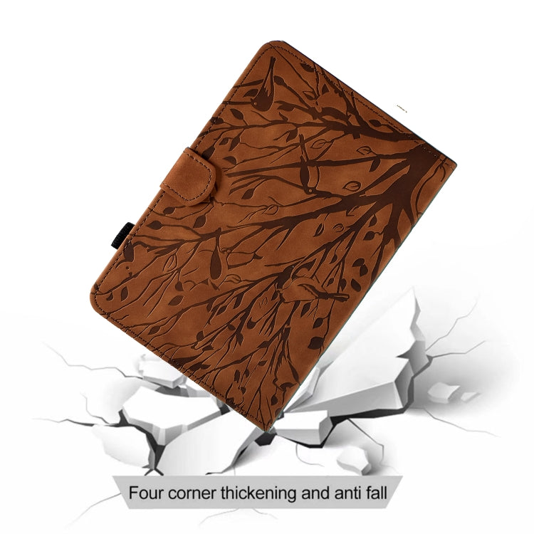 For iPad Pro 11 2024 Fortune Tree Embossed Leather Smart Tablet Case(Brown) - iPad Pro 11 2024 Cases by buy2fix | Online Shopping UK | buy2fix