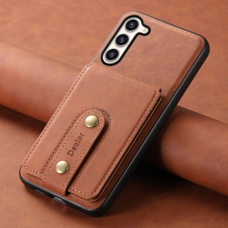 For Samsung Galaxy S23+ 5G Denior D14 NK Retro Pattern MagSafe Magnetic Card Holder Leather Phone Case(Brown) - Galaxy S23+ 5G Cases by Denior | Online Shopping UK | buy2fix