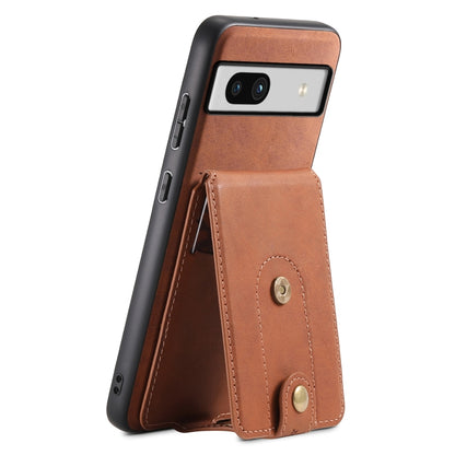 For Google Pixel 7a Denior D14 NK Retro Pattern MagSafe Magnetic Card Holder Leather Phone Case(Brown) - Google Cases by Denior | Online Shopping UK | buy2fix