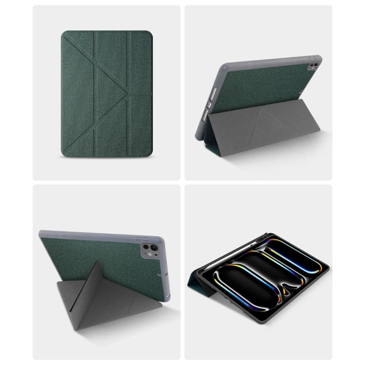 For iPad Air 13 2024 Mutural Multi-fold Smart Leather Tablet Case(Green) - iPad Air 13 2024 Cases by Mutural | Online Shopping UK | buy2fix