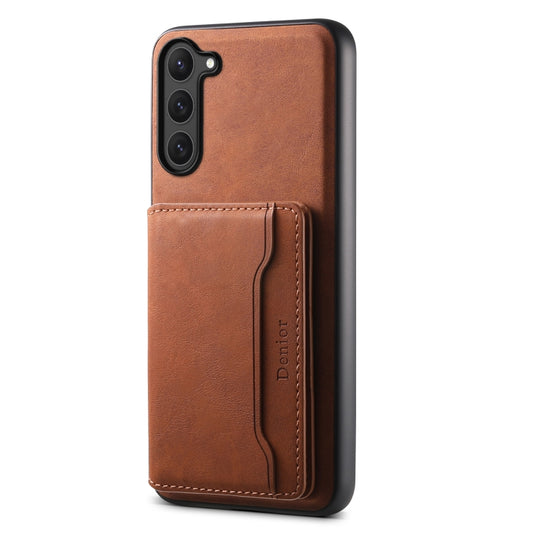 For Samsung Galaxy S23 5G Denior D13 Retro Texture Leather MagSafe Card Bag Phone Case(Brown) - Galaxy S23 5G Cases by Denior | Online Shopping UK | buy2fix