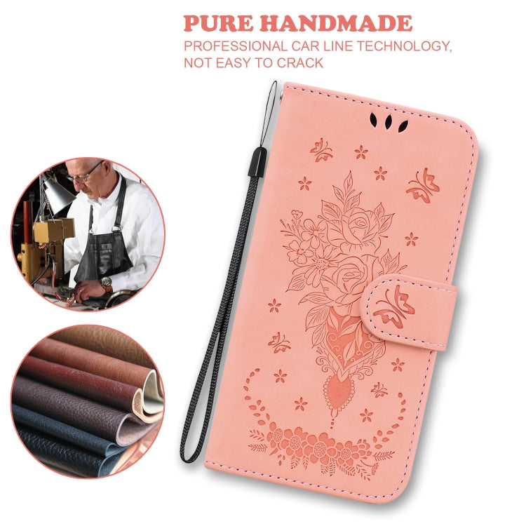 For iPhone SE 2024 Butterfly Rose Embossed Leather Phone Case(Pink) - More iPhone Cases by buy2fix | Online Shopping UK | buy2fix