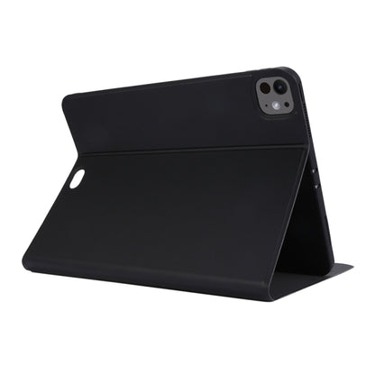 For iPad Pro 11 2024 Stretch Voltage Plain Leather Smart Tablet Case(Black) - iPad Pro 11 2024 Cases by buy2fix | Online Shopping UK | buy2fix