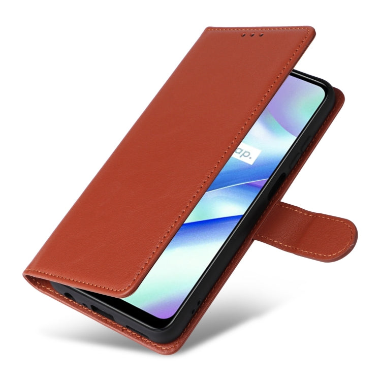 For Realme C33 Multifunctional Horizontal Flip Leather Phone Case with Three Card Slot(Brown) - Realme Cases by buy2fix | Online Shopping UK | buy2fix