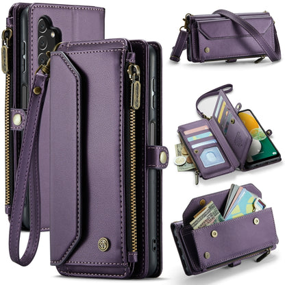 For Samsung Galaxy A13 5G / 4G CaseMe C36 Card Slots Zipper Wallet RFID Anti-theft Leather Phone Case(Purple) - Galaxy Phone Cases by CaseMe | Online Shopping UK | buy2fix