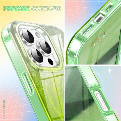 For iPhone 16 Pro Max IMD Gradient Feather PC Hybrid TPU Phone Case(Green) - iPhone 16 Pro Max Cases by buy2fix | Online Shopping UK | buy2fix