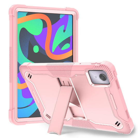 For Lenovo Tab M11 / Xiaoxin Pad 11 2024 Shockproof Silicone Hybrid PC Tablet Case with Holder(Rose Gold) - Lenovo by buy2fix | Online Shopping UK | buy2fix