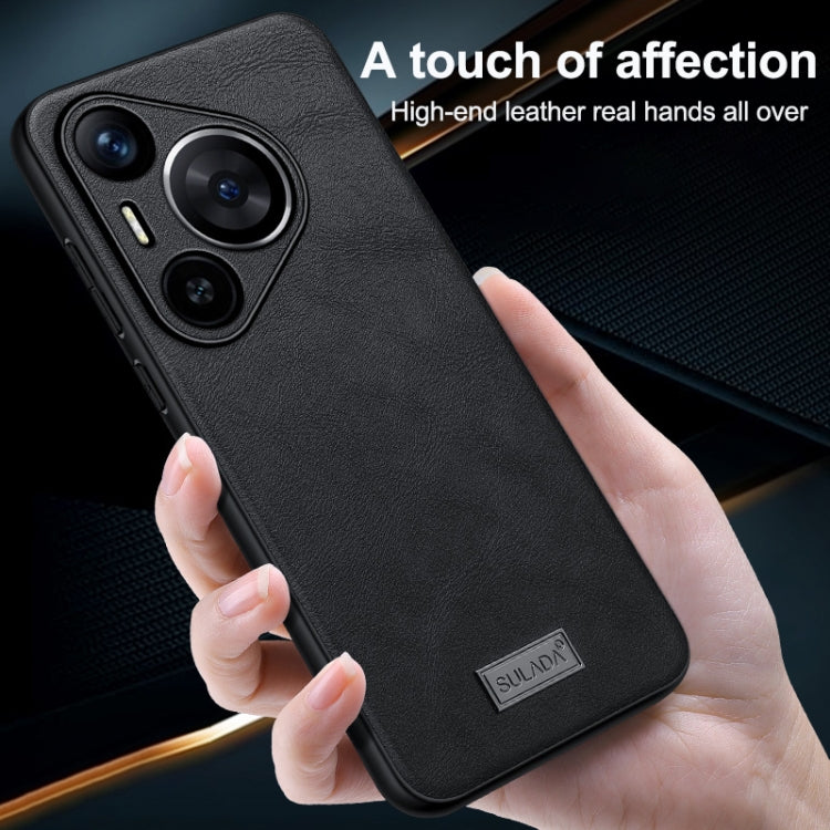 For Huawei nova 13 Pro SULADA Shockproof TPU Hybrid Handmade Leather Phone Case(Black) - Huawei Cases by SULADA | Online Shopping UK | buy2fix