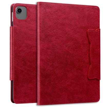 For iPad Air 11 2024 / Air 5 / Air 4 Cat Buckle Leather Smart Tablet Case(Red) - iPad Air 11 2024 Cases by buy2fix | Online Shopping UK | buy2fix