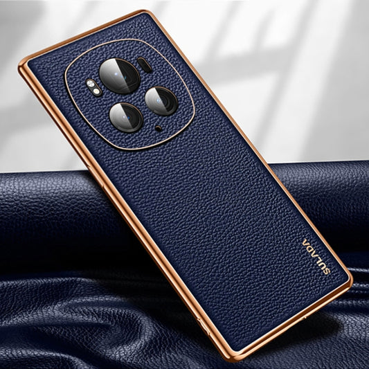 For Honor Magic6 Pro SULADA TPU + Litchi Texture Leather Phone Case(Blue) - Honor Cases by SULADA | Online Shopping UK | buy2fix