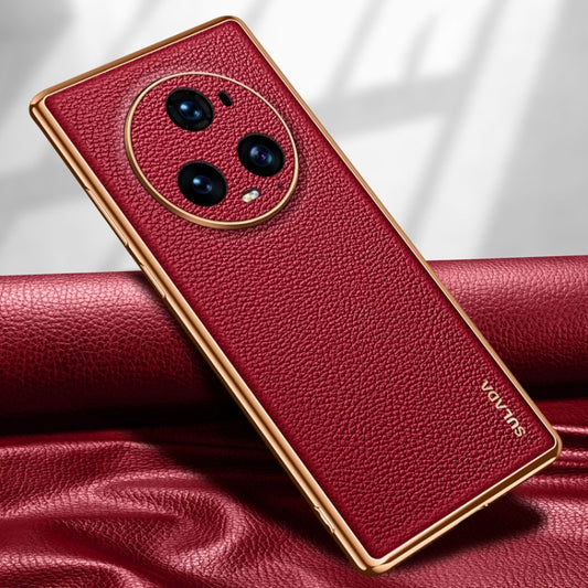 For Honor Magic5 Pro SULADA TPU + Litchi Texture Leather Phone Case(Red) - Honor Cases by SULADA | Online Shopping UK | buy2fix