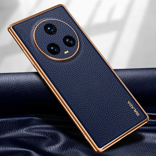 For Honor Magic5 SULADA TPU + Litchi Texture Leather Phone Case(Blue) - Honor Cases by SULADA | Online Shopping UK | buy2fix