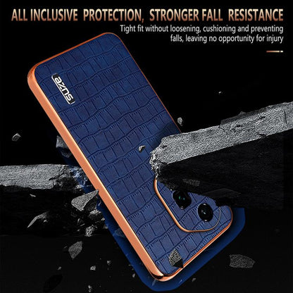 For Honor 300 Ultra AZNS Electroplated Frame Crocodile Texture Full Coverage Phone Case(Black) - Honor Cases by AZNS | Online Shopping UK | buy2fix