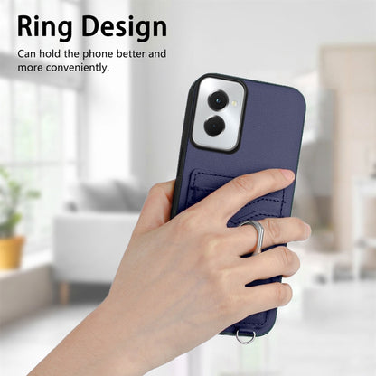 For Motorola Moto G Power 5G 2024 R20 Ring Card Holder Phone Case(Blue) - Motorola Cases by buy2fix | Online Shopping UK | buy2fix