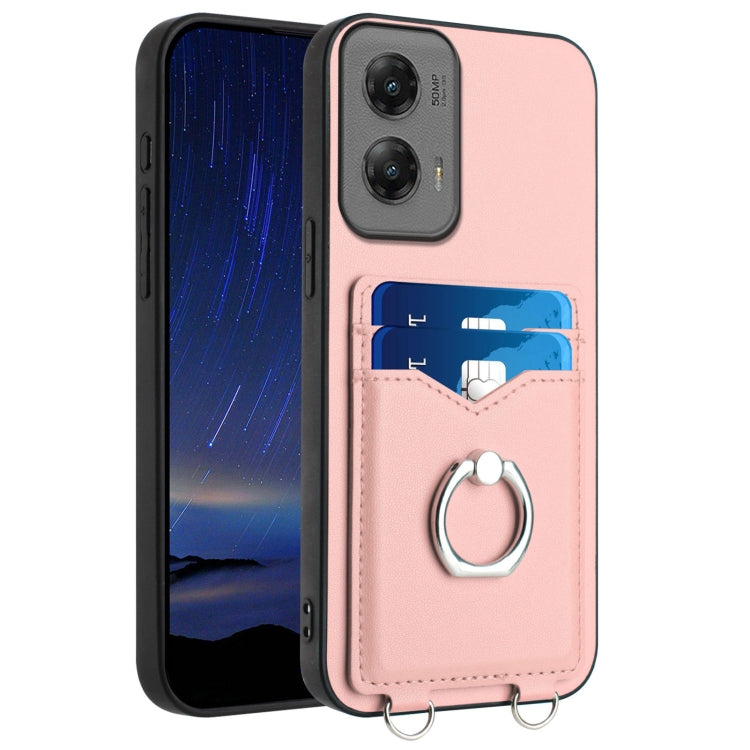 For Motorola Moto G Stylus 5G 2024 R20 Ring Card Holder Phone Case(Pink) - Motorola Cases by buy2fix | Online Shopping UK | buy2fix