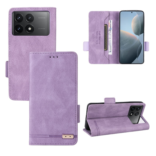 For Redmi K70 / K70 Pro Magnetic Clasp Leather Phone Case(Purple) - Xiaomi Cases by buy2fix | Online Shopping UK | buy2fix