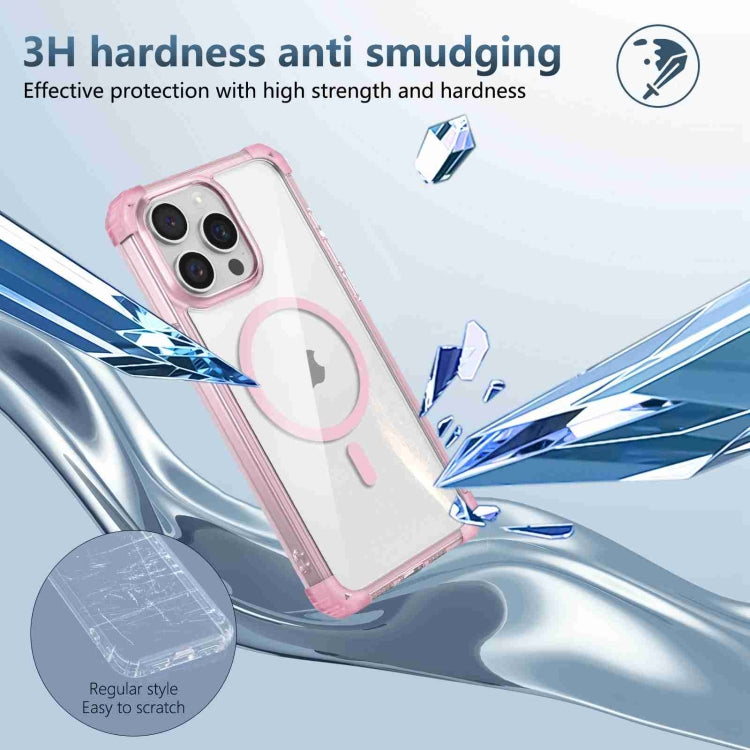 For iPhone 13 Pro Transparent MagSafe Magnetic Phone Case(Pink) - iPhone 13 Pro Cases by buy2fix | Online Shopping UK | buy2fix