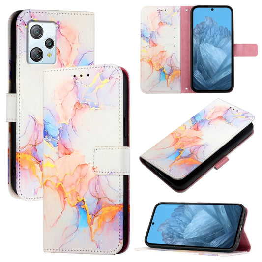 For Blackview A53 PT003 Marble Pattern Flip Leather Phone Case(Galaxy Marble White) - More Brand by buy2fix | Online Shopping UK | buy2fix