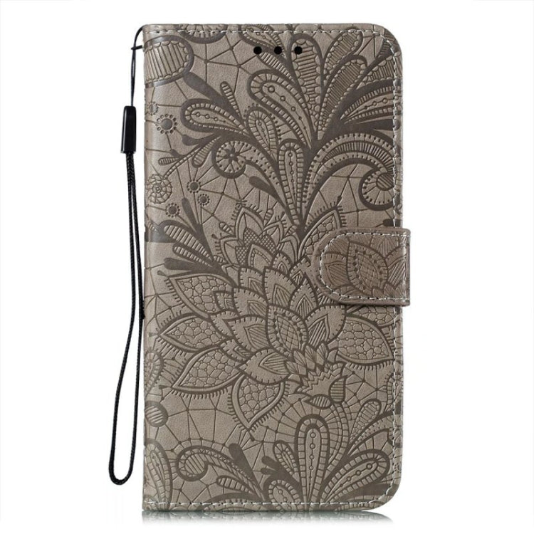 For Motorola Moto G Power 5G 2024 Lace Flower Embossing Flip Leather Phone Case(Grey) - Motorola Cases by buy2fix | Online Shopping UK | buy2fix