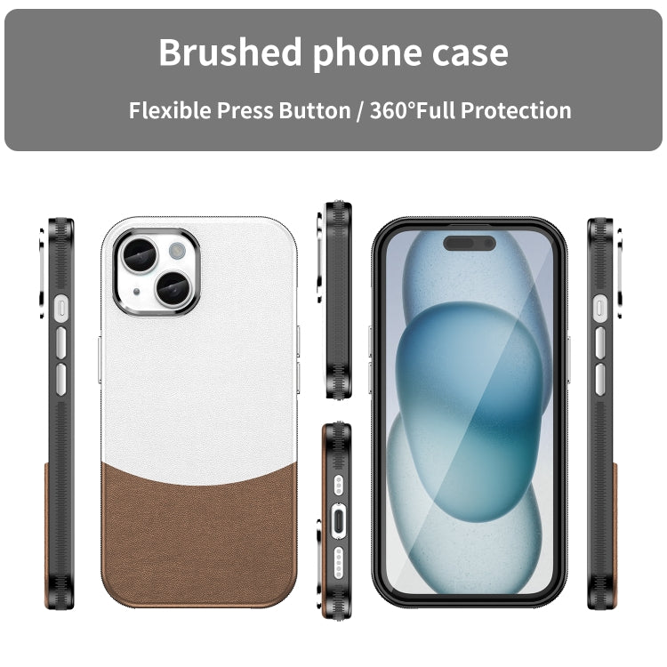 For iPhone 16 Leather Texture MagSafe Magnetic TPU + PC Phone Case(Brown) - iPhone 16 Cases by buy2fix | Online Shopping UK | buy2fix