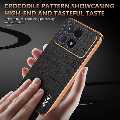 For Redmi K70 Ultra AZNS Electroplated Frame Crocodile Texture Full Coverage Phone Case(Black) - Xiaomi Cases by AZNS | Online Shopping UK | buy2fix