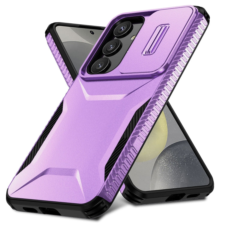 For Samsung Galaxy S25 5G / S24 5G Sliding Camshield Phone Case(Purple) - Galaxy S24 5G Cases by buy2fix | Online Shopping UK | buy2fix