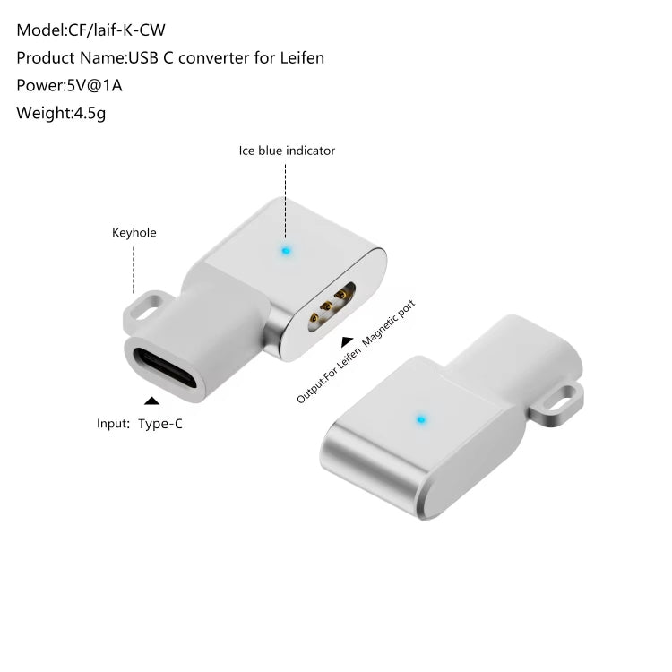 For Laifen Electric Toothbrush Magnetic Charging Adapter(Type-C Female to Side Bend) - Toothbrushes by buy2fix | Online Shopping UK | buy2fix