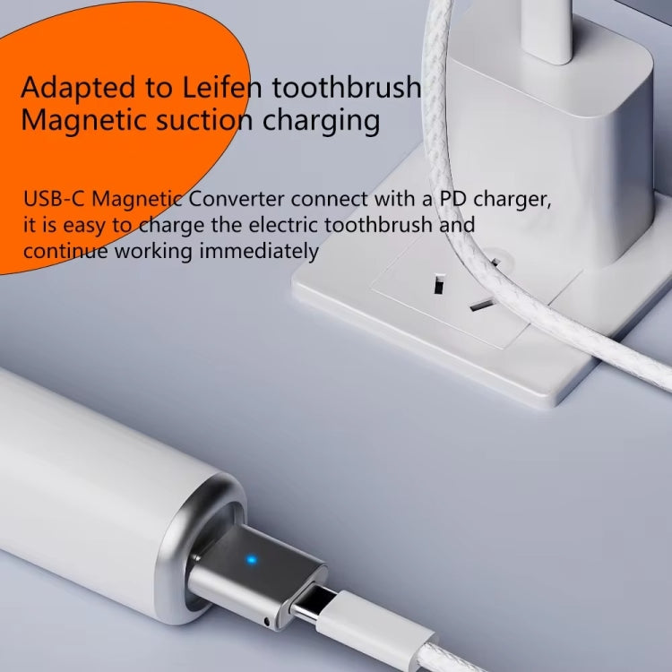 For Laifen Electric Toothbrush Magnetic Charging Adapter(Type-C Female to Straight Head) - Toothbrushes by buy2fix | Online Shopping UK | buy2fix