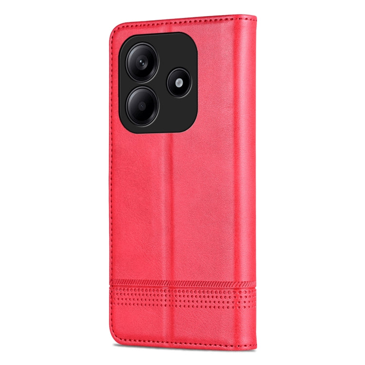 For Redmi Note 14 5G AZNS Magnetic Calf Texture Flip Leather Phone Case(Red) - Note 14 Cases by AZNS | Online Shopping UK | buy2fix