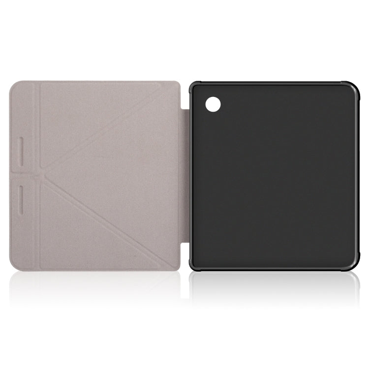 For Kobo Libra Colour 2024 Solid Color Deformation TPU Leather Smart Tablet Case(Black) - Others by buy2fix | Online Shopping UK | buy2fix