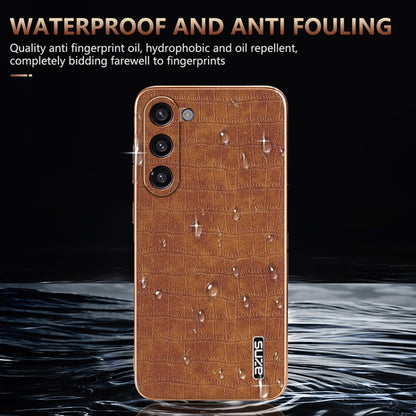 For Samsung Galaxy S23 5G AZNS Electroplated Frame Crocodile Texture Full Coverage Phone Case(Green) - Galaxy S23 5G Cases by AZNS | Online Shopping UK | buy2fix