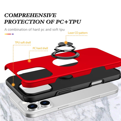 For iPhone 16 Plus Magnetic Ring Holder Phone Case(Red) - iPhone 16 Plus Cases by buy2fix | Online Shopping UK | buy2fix