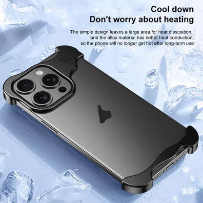 For iPhone 15 Aromatherapy Alloy Frameless Phone Case(Black) - iPhone 15 Cases by buy2fix | Online Shopping UK | buy2fix