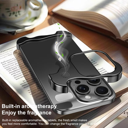 For iPhone 15 Pro Max Aromatherapy Alloy Frameless Phone Case(Black) - iPhone 15 Pro Max Cases by buy2fix | Online Shopping UK | buy2fix