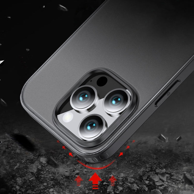 For iPhone 16 Pro Max Armor Clear TPU Hard PC Phone Case(Matte Black) - iPhone 16 Pro Max Cases by buy2fix | Online Shopping UK | buy2fix