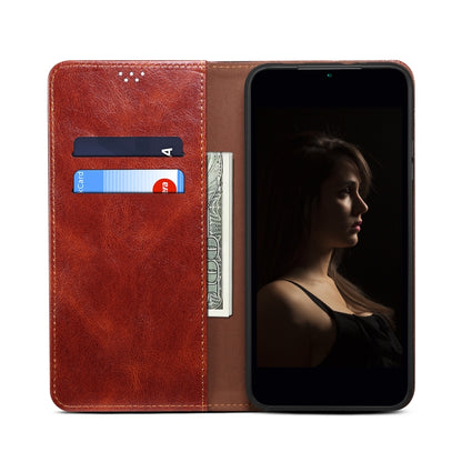 For Samsung Galaxy S25+ 5G Oil Wax Crazy Horse Texture Leather Phone Case(Brown) - Galaxy S25+ 5G Cases by buy2fix | Online Shopping UK | buy2fix