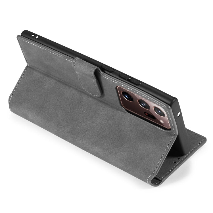 For Samsung Galaxy Note20 Ultra DG.MING Retro Oil Side Horizontal Flip Case with Holder & Card Slots & Wallet(Gray) - Galaxy Note20 Ultra Cases by DG.MING | Online Shopping UK | buy2fix