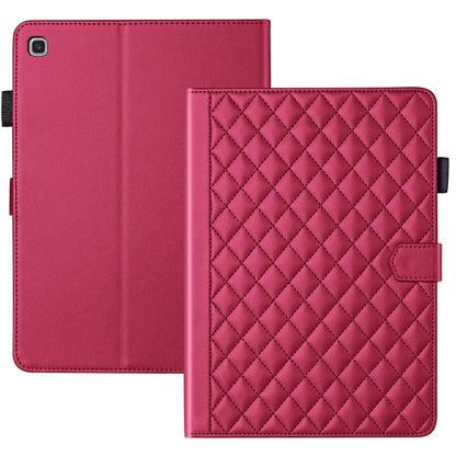 For Samsung Galaxy Tab S6 Lite 2024 Rhombus Lattice Leather Tablet Case(Red) - Tab S6 Lite P610 / P615 by buy2fix | Online Shopping UK | buy2fix