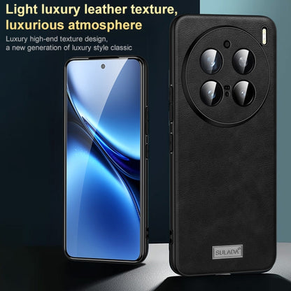 For vivo X100 SULADA Shockproof TPU + Handmade Leather Phone Case(Black) - vivo Cases by SULADA | Online Shopping UK | buy2fix