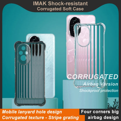 For Honor 200 IMAK Corrugated Texture Airbag TPU Phone Case(Transparent Black) - Honor Cases by imak | Online Shopping UK | buy2fix