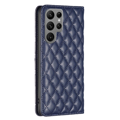 For Samsung Galaxy S25 Ultra 5G Diamond Lattice Magnetic Leather Flip Phone Case(Blue) - Galaxy S25 Ultra 5G Cases by buy2fix | Online Shopping UK | buy2fix