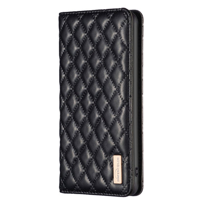 For Samsung Galaxy S25 Ultra 5G Diamond Lattice Magnetic Leather Flip Phone Case(Black) - Galaxy S25 Ultra 5G Cases by buy2fix | Online Shopping UK | buy2fix