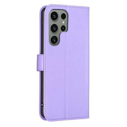 For Samsung Galaxy S25 Ultra 5G Four-leaf Embossed Leather Phone Case(Purple) - Galaxy S25 Ultra 5G Cases by buy2fix | Online Shopping UK | buy2fix