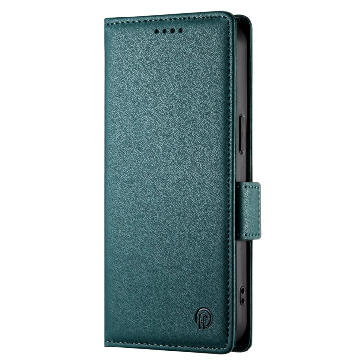 For iPhone 16 Pro Max Side Buckle Magnetic Frosted Leather Phone Case(Dark Green) - iPhone 16 Pro Max Cases by buy2fix | Online Shopping UK | buy2fix