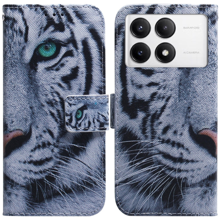 For Xiaomi Redmi K70 Pro / K70 Coloured Drawing Flip Leather Phone Case(Tiger) - K70 Cases by buy2fix | Online Shopping UK | buy2fix