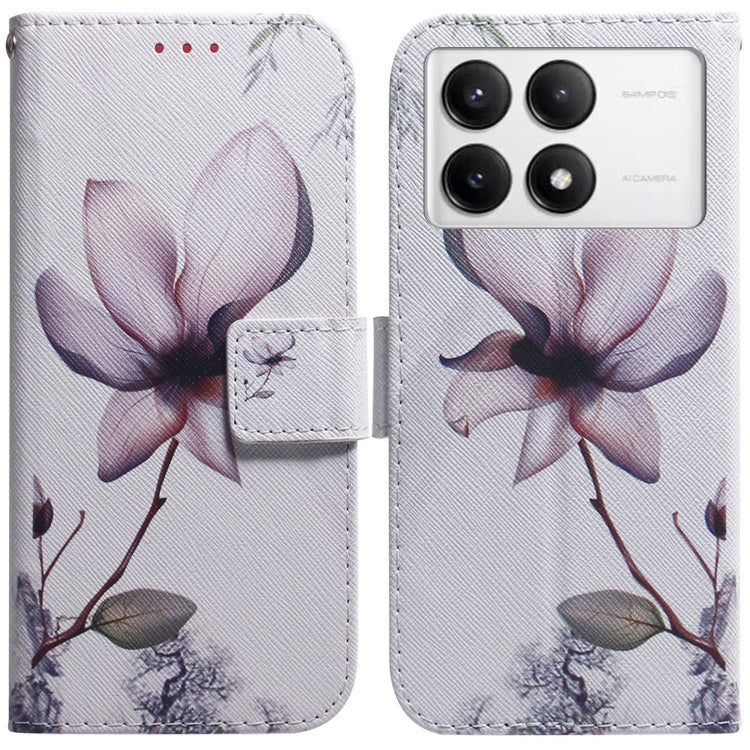 For Xiaomi Redmi K70 Pro / K70 Coloured Drawing Flip Leather Phone Case(Magnolia) - K70 Cases by buy2fix | Online Shopping UK | buy2fix